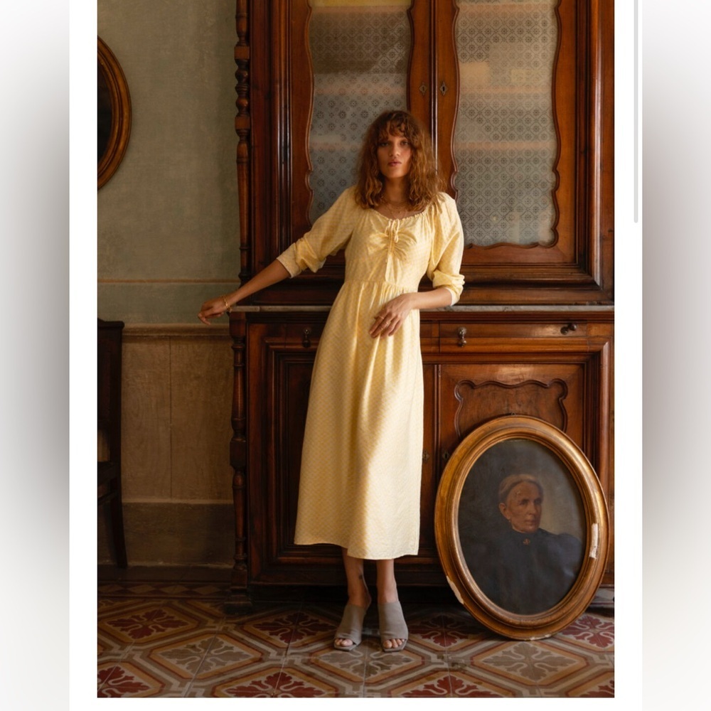 #112 NWT Atelier Reve maxi style dress in yellow in size 36 (6)